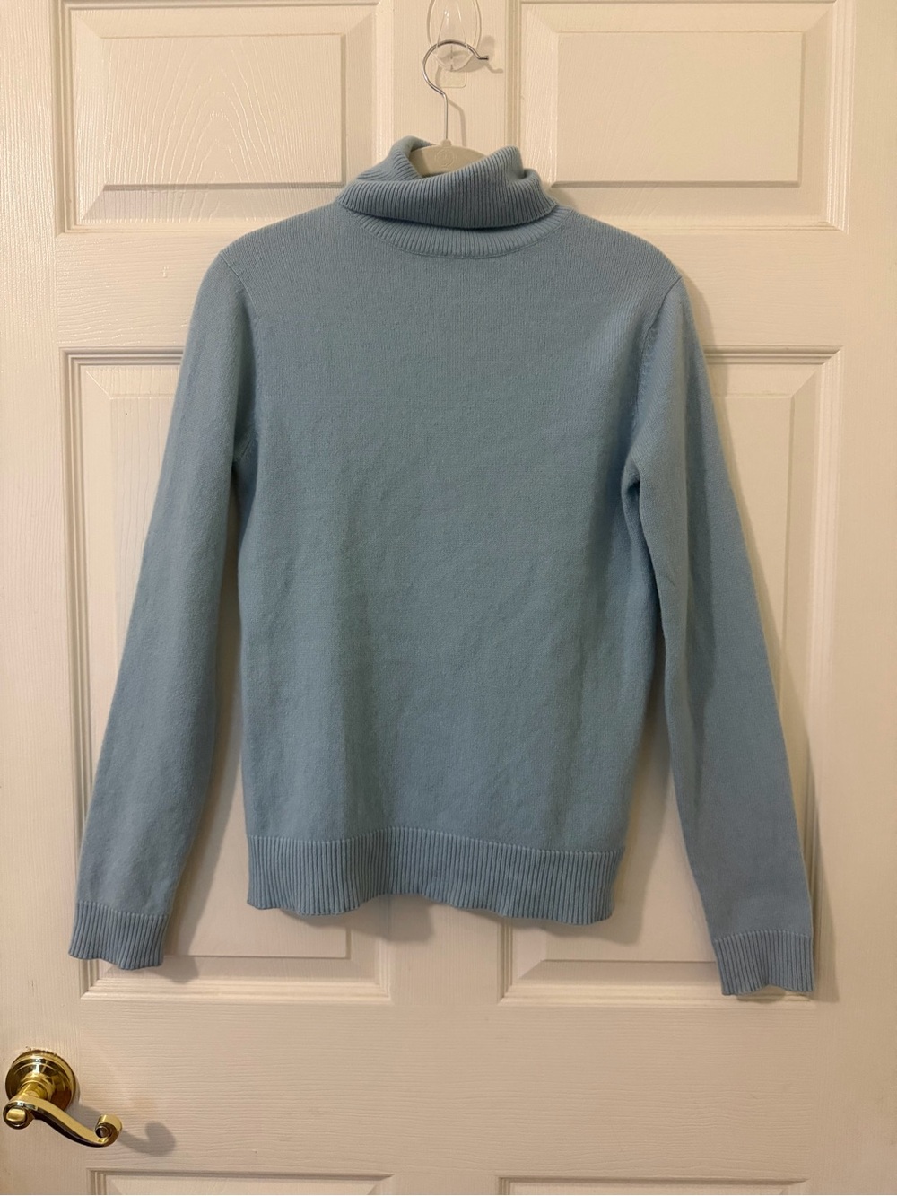 J.Crew 100% 2-Ply Cashmere Turtleneck Sweater Sky Blue Women's Size Small
